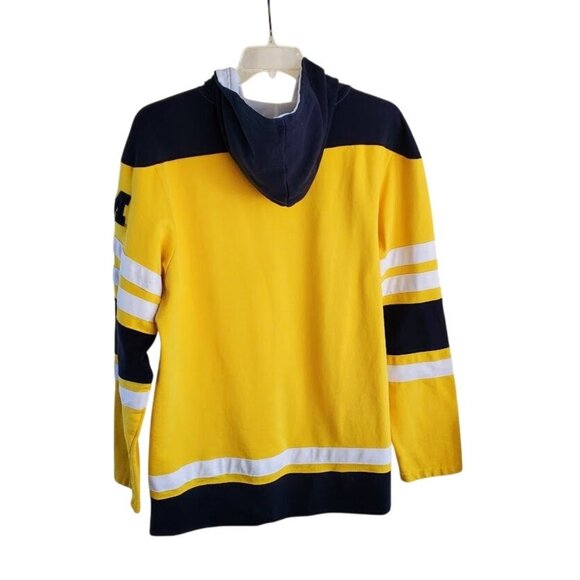 Champion Michigan Wolverines XL Maize and Blue Hooded Lace-Up Sweatshirt - Picture 2 of 8